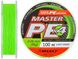 Шнур Select Master PE (салатовий) 100м, 0.08 мм, 11,0